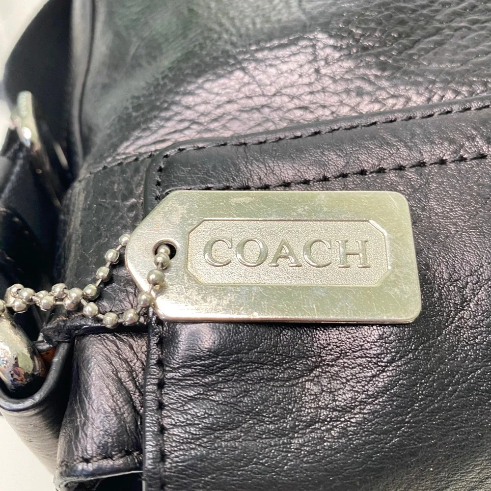 COACH Sullivan Small Messenger Crossbody Purse Black Calf Leather‎ Unisex F72108